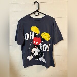 Disney Mickey Mouse Oh Boy Graphic Tee XXL 19 Gray Shirt